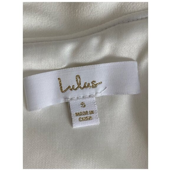 LULUS NWOT Song of Love White Off-the-Shoulder Maxi Wedding Dress Women's Sz S - Picture 4 of 14